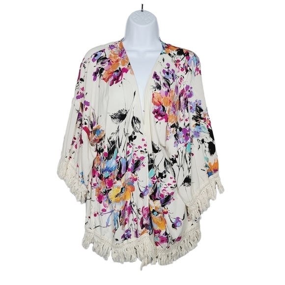 Umgee Bohman Floral Print Open Front Cardigan - Picture 1 of 7
